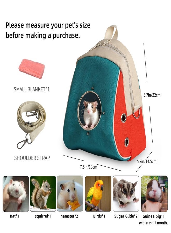 HardcorePet Small pet Carrier with Breathable Design Featuring Shoulder Straps and Panoramic Windows, Suitable for Hamsters, Rats, Squirrel, Sugar Gliders, Birds(Color Blocking) - Image 3
